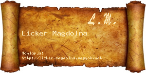 Licker Magdolna névjegykártya